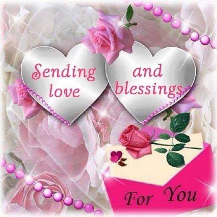 Two hearts that say Sending love and blessings